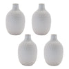 Ceramic Accent Vase – 9"H – Gray Notched Texture Set of 4 – Melrose