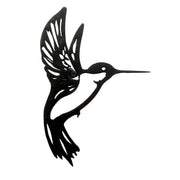 Metal Garden Wall Accent Hummingbird Decor Set of 6 6 in Height Black by Melrose