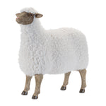 Furry Sheep Statue 21" H Polyresin Faux Fur Rustic Farmhouse Floor Decor by Melrose