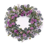 Decorative Mixed Floral Wreath Faux Daisy Design 22" H Home Accent by Melrose