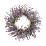 Lavender Floral Wreath – Faux Purple Greenery 22" H Indoor Decor by Melrose