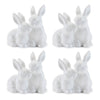Ceramic Mini Bunny Figurine Set of 4 – Decorative Accent – 4" H by Melrose