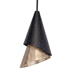 Uttermost Apollo 1-Light Pendant-Fun Hammered Black & Perforated Gold Edison Pendant