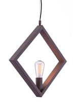 Zuo Modern Rotorura Ceiling Lamp, 17.7" H, Rust Painted Steel, Industrial Diamond Frame, E26 Socket