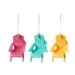 Adirondack Chair Ornament Set of 3 Resin 4.25" by Melrose