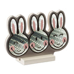 Smiley Triple Bunny Lighted Decor Acrylic LED – 6.75" H Tabletop Accent by Melrose