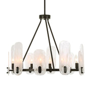 Uttermost 21381 Ellipse 10 Light Dark Bronze Chandelier with White Swirl Glass Shades