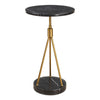 Uttermost 50066 Rosston Black Marble Accent Table with Brass Tripod Base