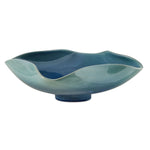 Uttermost Blue Lagoon Outdoor Bowl with Organic Wavy Edges Glossy and Blue Green Finish
