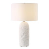 Uttermost 30393-1 Vieste White Table Lamp with Sandstone Base and Antique Brass Accents