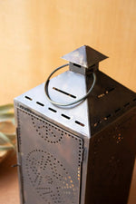Distressed Iron Candle Lantern 15" H for Indoor and Covered Outdoor Use by Kalalou