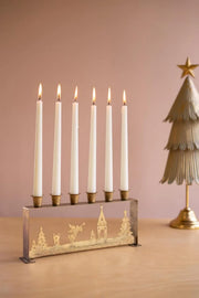 antique gold Christmas candelabra