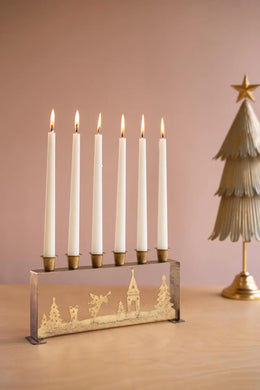 antique gold Christmas candelabra