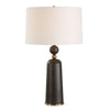 Uttermost McQuinn Walnut Wood Table Lamp – Brass Sphere Accent

