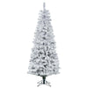 Vickerman A100346LED 4.5' Flocked Pacific Artificial Christmas Tree 200 Pure White LED Lights