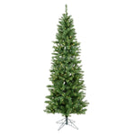 9.5' Pencil Pine Artificial Christmas Tree, Warm White LED Dura-lit Lights