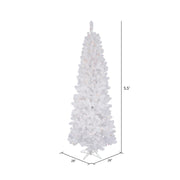 Vickerman A103257LED 5.5' White Salem Pencil Pine Artificial Christmas Tree Multi-Colored Dura-Lit LED Lights