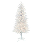 5' Sparkle White Spruce Pencil Artificial Christmas Tree Pure White LED Lights