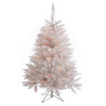3.5' Sparkle White Spruce Artificial Christmas Tree Multi-Colored LED Lights