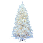 7.5' Sparkle White Spruce Artificial Christmas Tree Pure White LED Lights