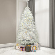 8.5' Sparkle White Spruce Artificial Christmas Tree Pure White LED Lights