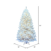 8.5' Sparkle White Spruce Artificial Christmas Tree Pure White LED Lights