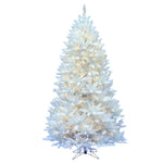 12' Sparkle White Spruce Artificial Christmas Tree Pure White LED Lights