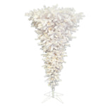 Vickerman A107576LED 7.5' White Upside Down Artificial Christmas Tree Pure White Single Mold LED Lights
