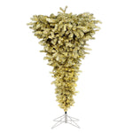 Vickerman A107776LED 7.5' Champagne Upside Down Artificial Christmas Tree Warm White Dura-Lit Led Lights