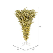 Vickerman A107776LED 7.5' Champagne Upside Down Artificial Christmas Tree Warm White Dura-Lit Led Lights