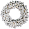 Vickerman A128231 30" Flocked Snow Ridge Artificial Christmas Wreath Clear Dura-lit Incandescent Lights