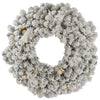 Vickerman A146931LED 30" Flocked Kodiak Spruce Artificial Christmas Wreath Pure White LED Lights