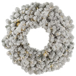 Vickerman A146931LED 30" Flocked Kodiak Spruce Artificial Christmas Wreath Pure White LED Lights