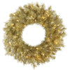 Vickerman A147748LED 48" Gold And Silver Tinsel Artificial Christmaswreath Warm White Dura-Lit Led Lights