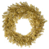 Vickerman A147748 48" Gold And Silver Tinsel Artificial Christmas Wreath Clear Dura-Lit Incandescent Lights