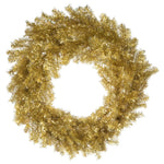 Vickerman A147748 48" Gold And Silver Tinsel Artificial Christmas Wreath Clear Dura-Lit Incandescent Lights