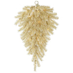Vickerman A148108LED 36" White And Gold Tinsel Artificial Christmas Teardrop Warm White Dura-Lit Led Lights