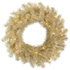 Vickerman A148131LED 30" White and Gold Tinsel Artificial Christmas Wreath Warm White Dura-lit LED Lights