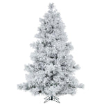 Vickerman A155281LED 9' Flocked Alberta Artificial Christmas Tree Pure White Led Lights