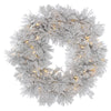 Vickerman A155331LED 30" Flocked Alberta Artificial Christmas Wreath Pure White LED Lights