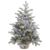 Vickerman A156632LED 36" Frosted Sable Pine Artificial Christmas Tree Multi-Colored Dura-Lit Led Lights