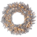 Vickerman A193137LED 36" Platinum Fir Artificial Christmas Wreath Warm White Dura-lit LED Lights