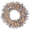 Vickerman A193131LED 30" Platinum Fir Artificial Christmas Wreath Warm White Dura-Lit Led Lights
