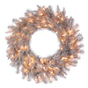 Vickerman A193131 30" Platinum Fir Artificial Christmas Wreath Clear Dura-Lit Incandescent Lights