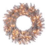 Vickerman A193131 30" Platinum Fir Artificial Christmas Wreath Clear Dura-Lit Incandescent Lights