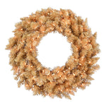 Vickerman A193331 30" Gold Fir Artificial Christmas Wreath Clear Dura-lit Incandescent Lights