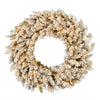 Vickerman A193548LED 48" Frosted Gold Artificial Christmas Wreath Warm White Dura-Lit Led Lights