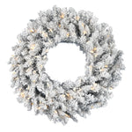 Vickerman A193731LED 30" Frosted Silver Artificial Christmas Wreath Warm White Dura-Lit Led Lights