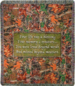Manual Woodworkers and Weavers Nature Blessings Tapestry Throw Blanket 50"x60", Cotton, Inspirational Autumn Nature Scene
