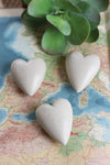 Set of Six Hand-Carved White Stone Hearts – 1"t – Decorative Accents